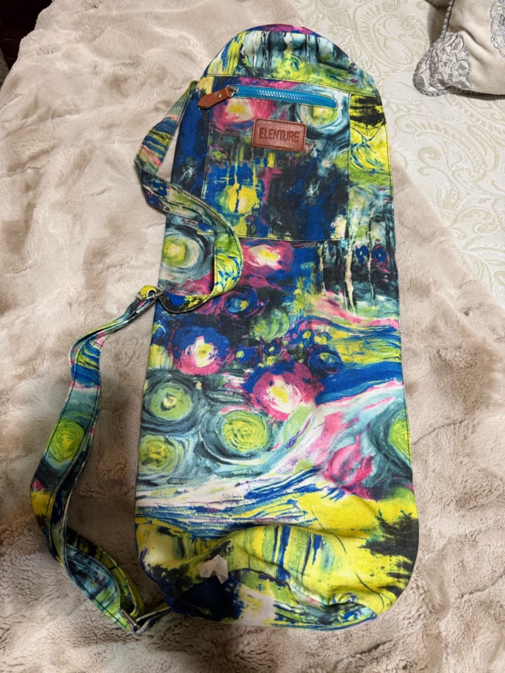 Multicolor Artistic Canvas Yoga Mat Bag